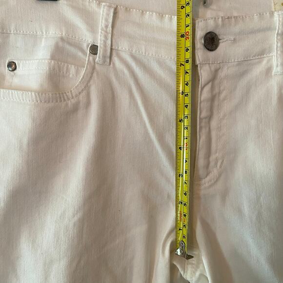 Eileen Fisher White Jeans Pants Mid Rise Skinny Tapered Straight Women's size 8 - Picture 11 of 13